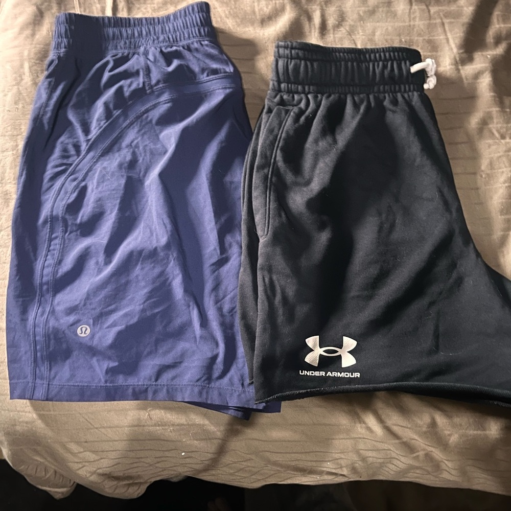 2 pairs of men’s athletic shorts Lululemon  size M and S